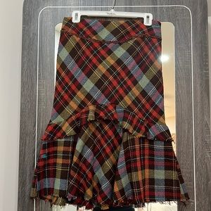plaid ruffle skirt